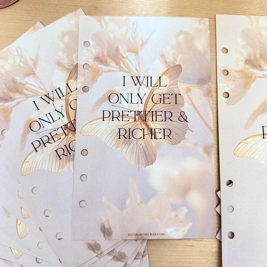 Butterfly Effect Budget Binder Dashboard: A5/A6 Cash Stuffing Insert