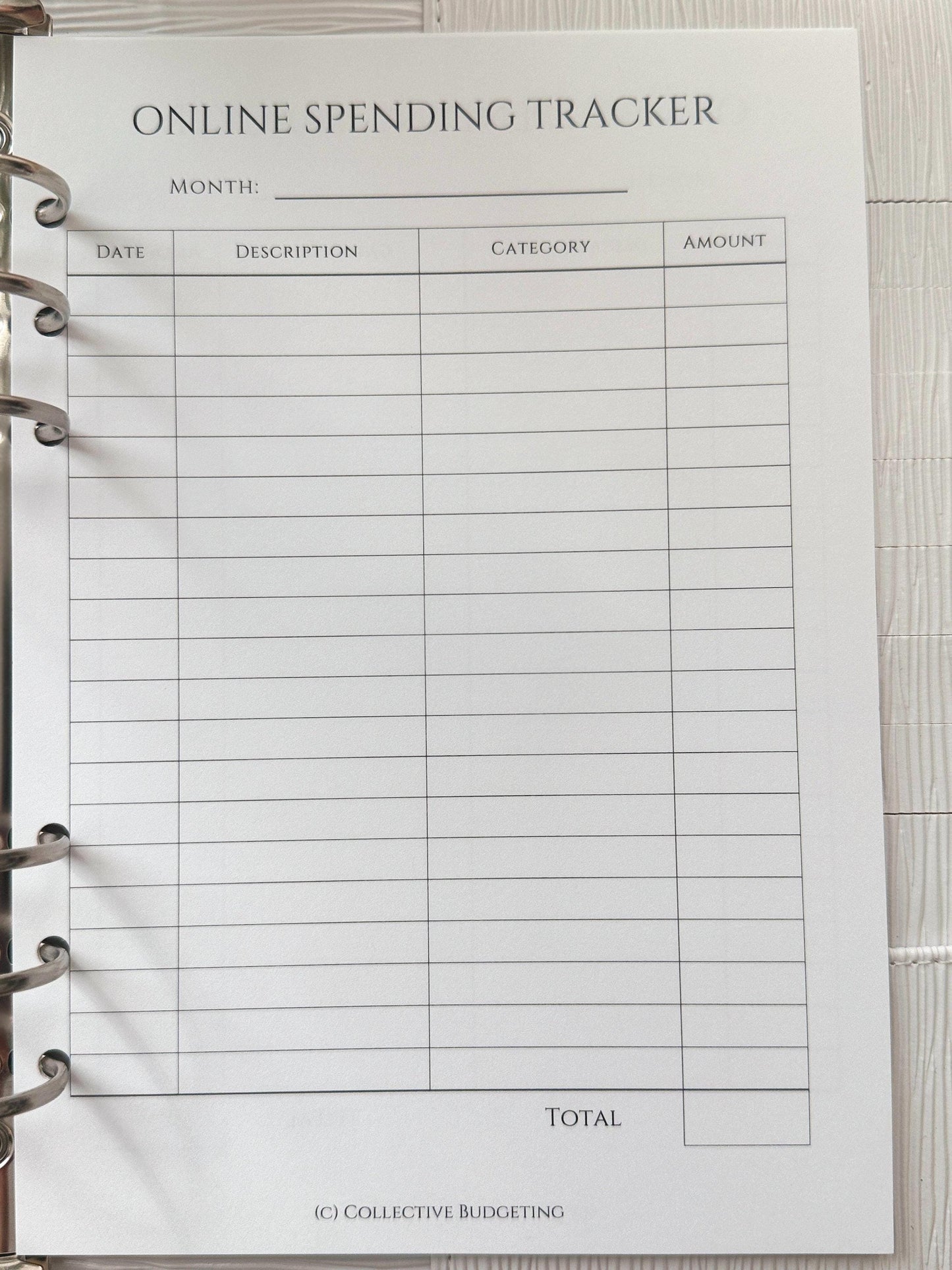 A5 Budget Binder Insert: Online Spending Tracker, Cash Stuffing Tool