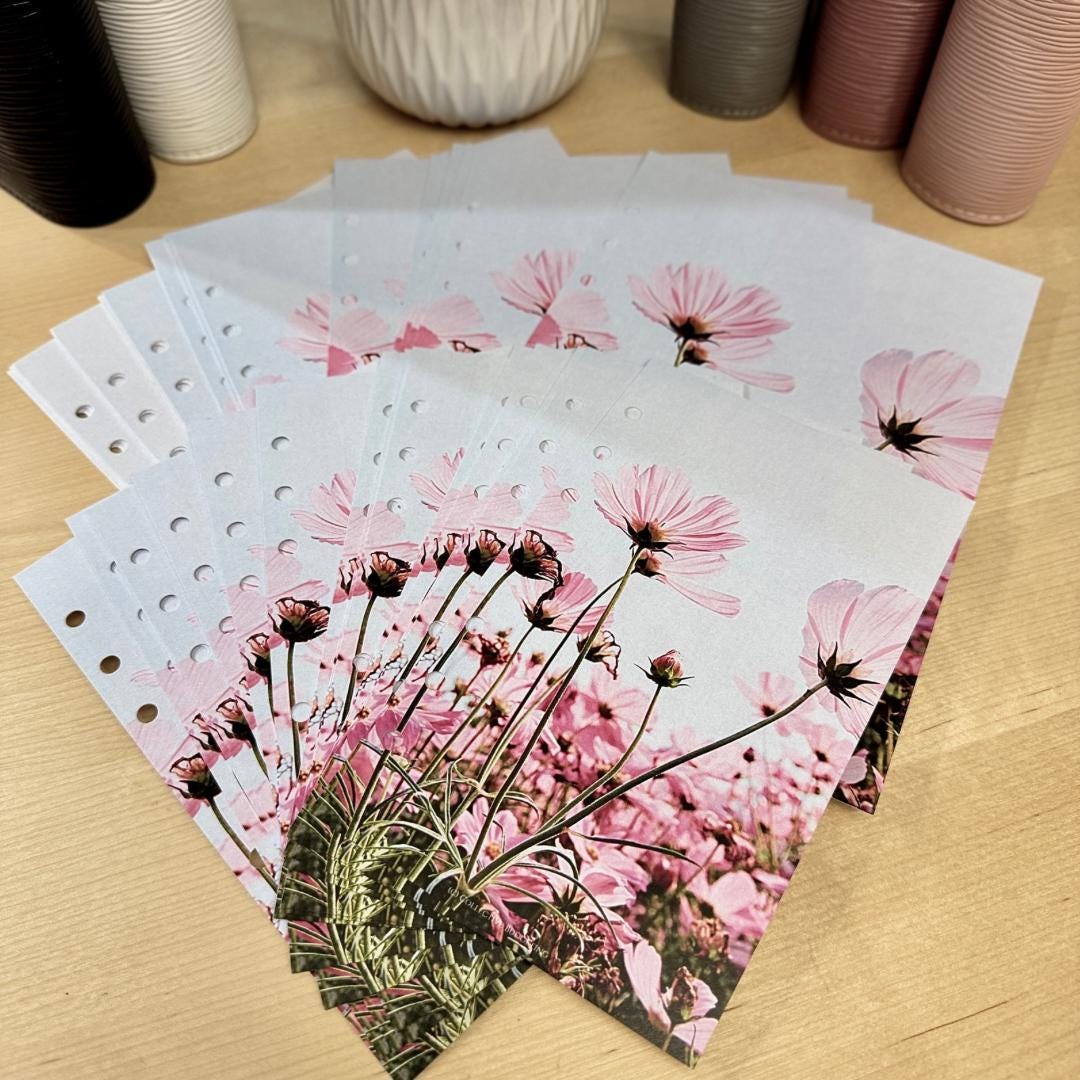 Pink Daisies Budget Binder Dashboard: A5 A6 Cash Stuffing Insert