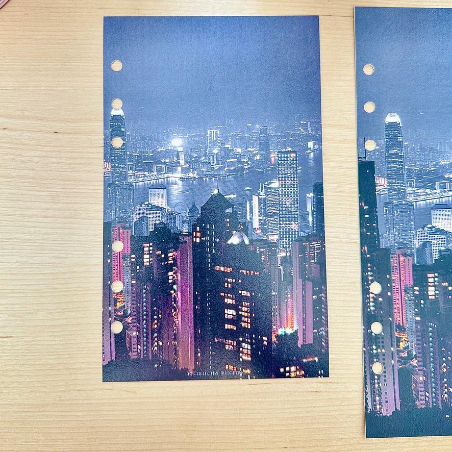 City Lights Budget Binder Dashboard: A5 A6 Cash Stuffing Insert