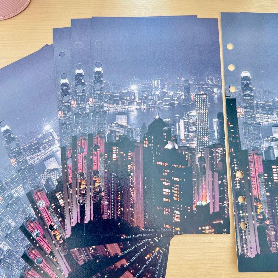 City Lights Budget Binder Dashboard: A5 A6 Cash Stuffing Insert