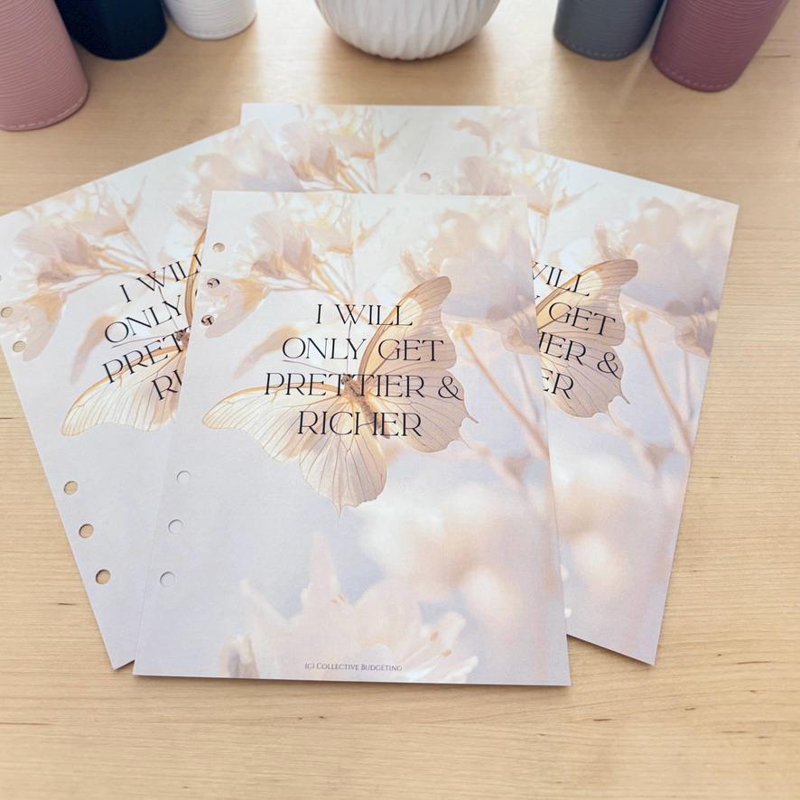 Butterfly Effect Budget Binder Dashboard: A5/A6 Cash Stuffing Insert