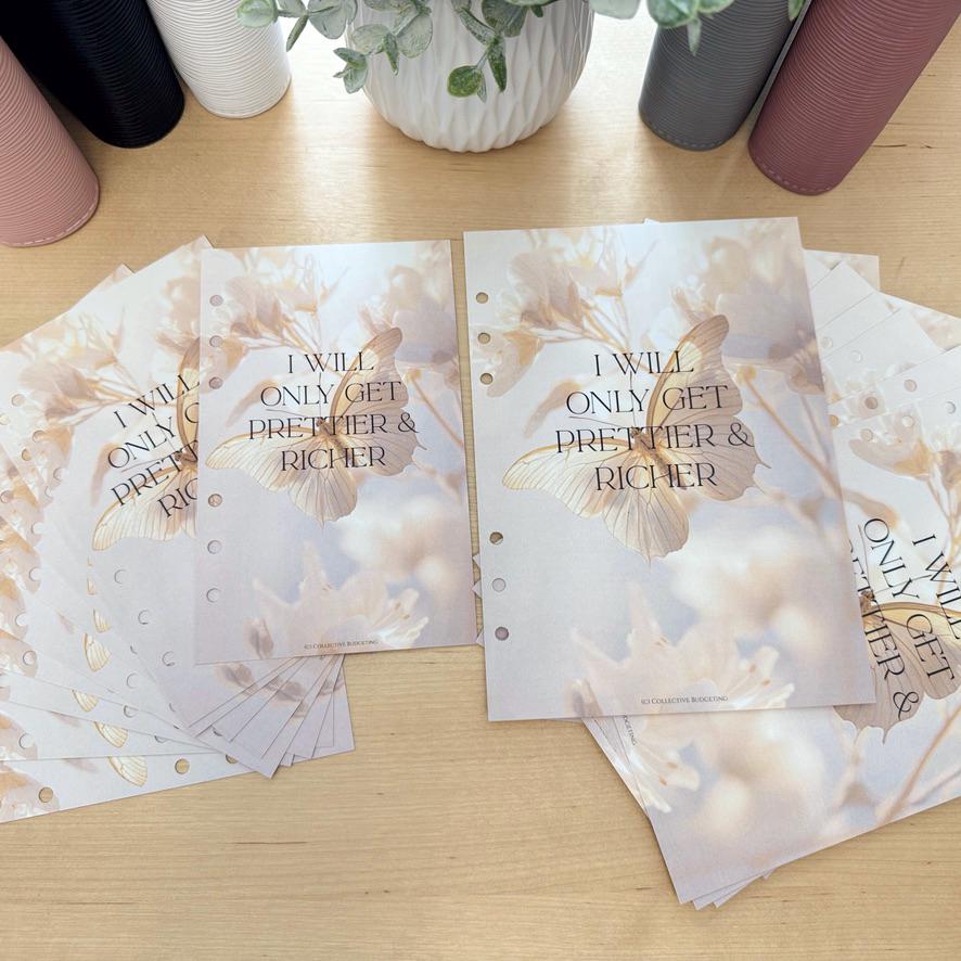 Butterfly Effect Budget Binder Dashboard: A5/A6 Cash Stuffing Insert