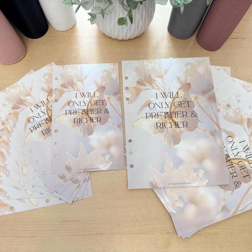 Butterfly Effect Budget Binder Dashboard: A5/A6 Cash Stuffing Insert