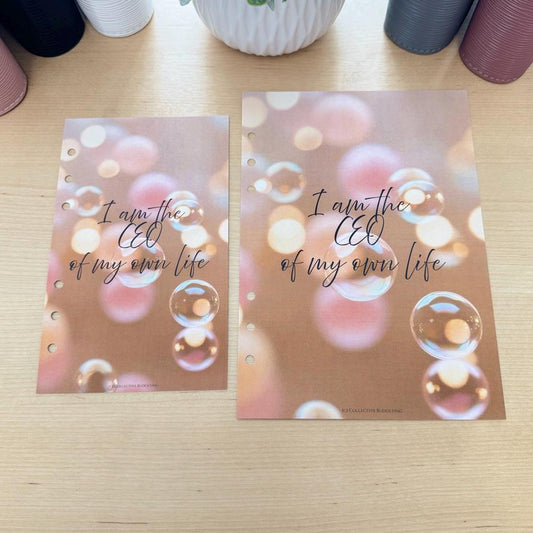 CEO of My Life Budget Binder Dashboard: A5 A6 Cash Stuffing Insert