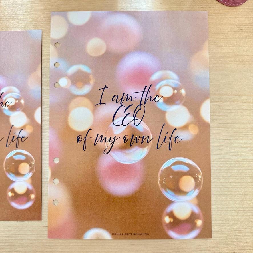 CEO of My Life Budget Binder Dashboard: A5 A6 Cash Stuffing Insert