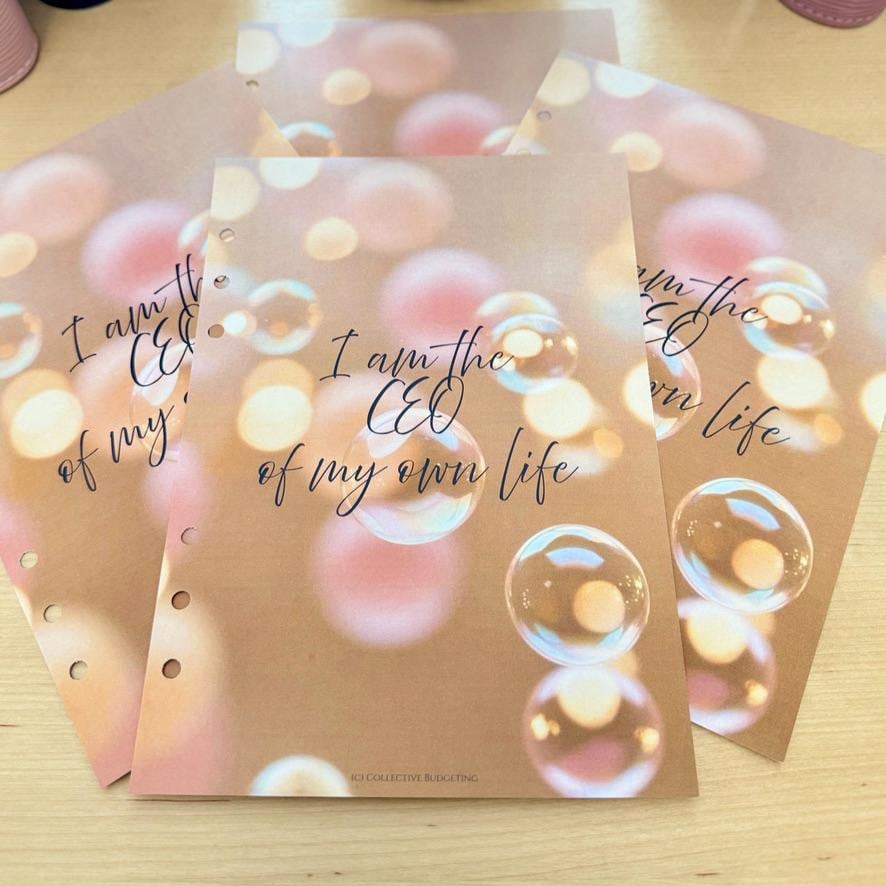 CEO of My Life Budget Binder Dashboard: A5 A6 Cash Stuffing Insert