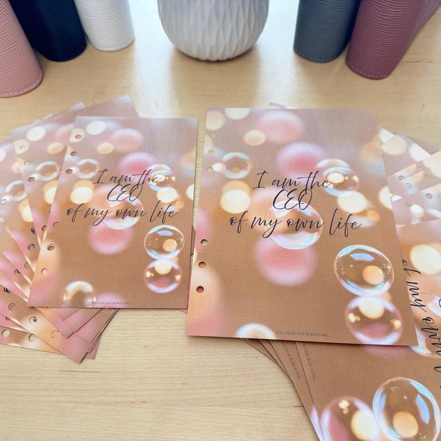 CEO of My Life Budget Binder Dashboard: A5 A6 Cash Stuffing Insert