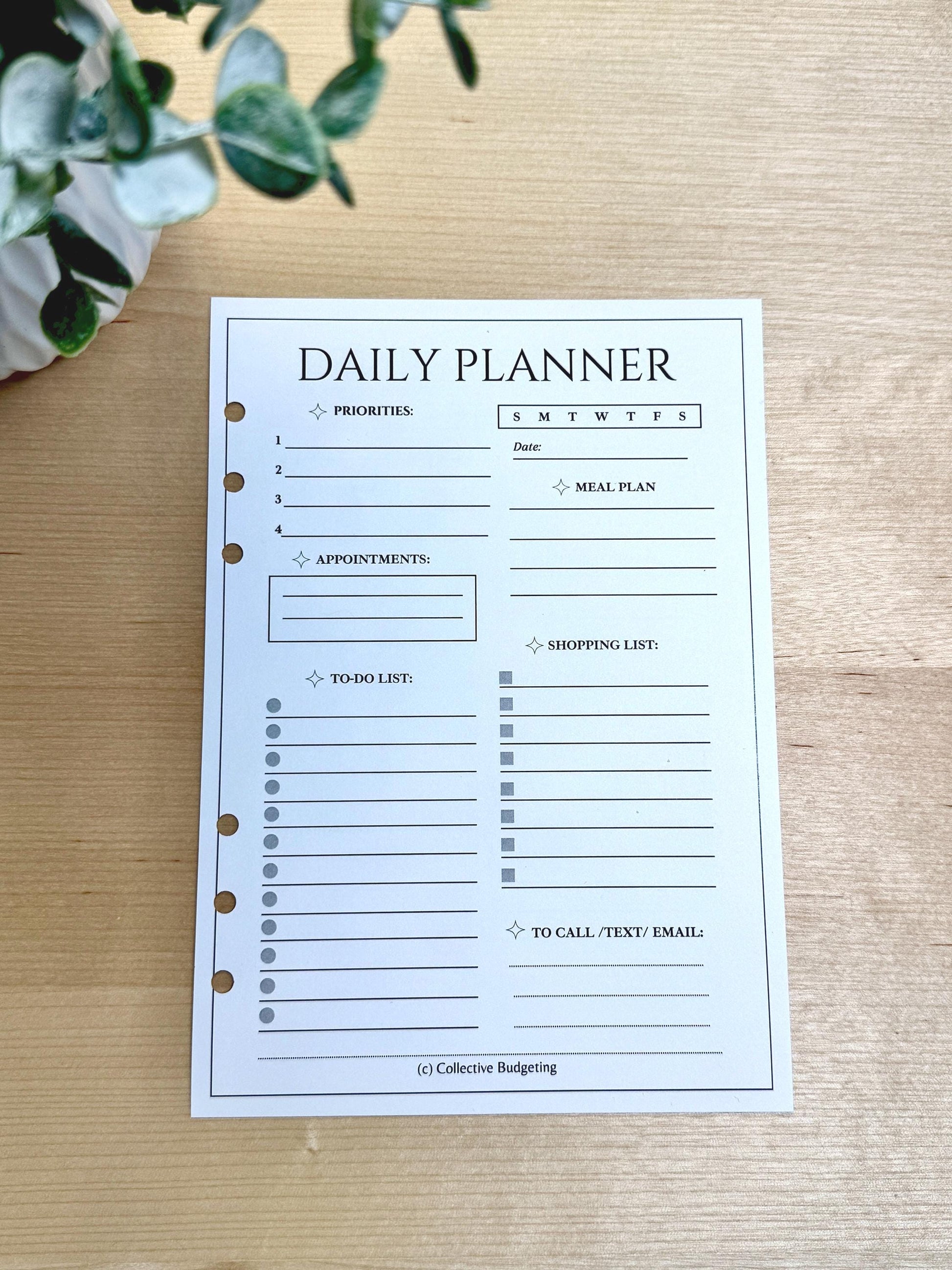A5 Budget Binder Daily Planner Insert: Cash Stuffing, Money Management