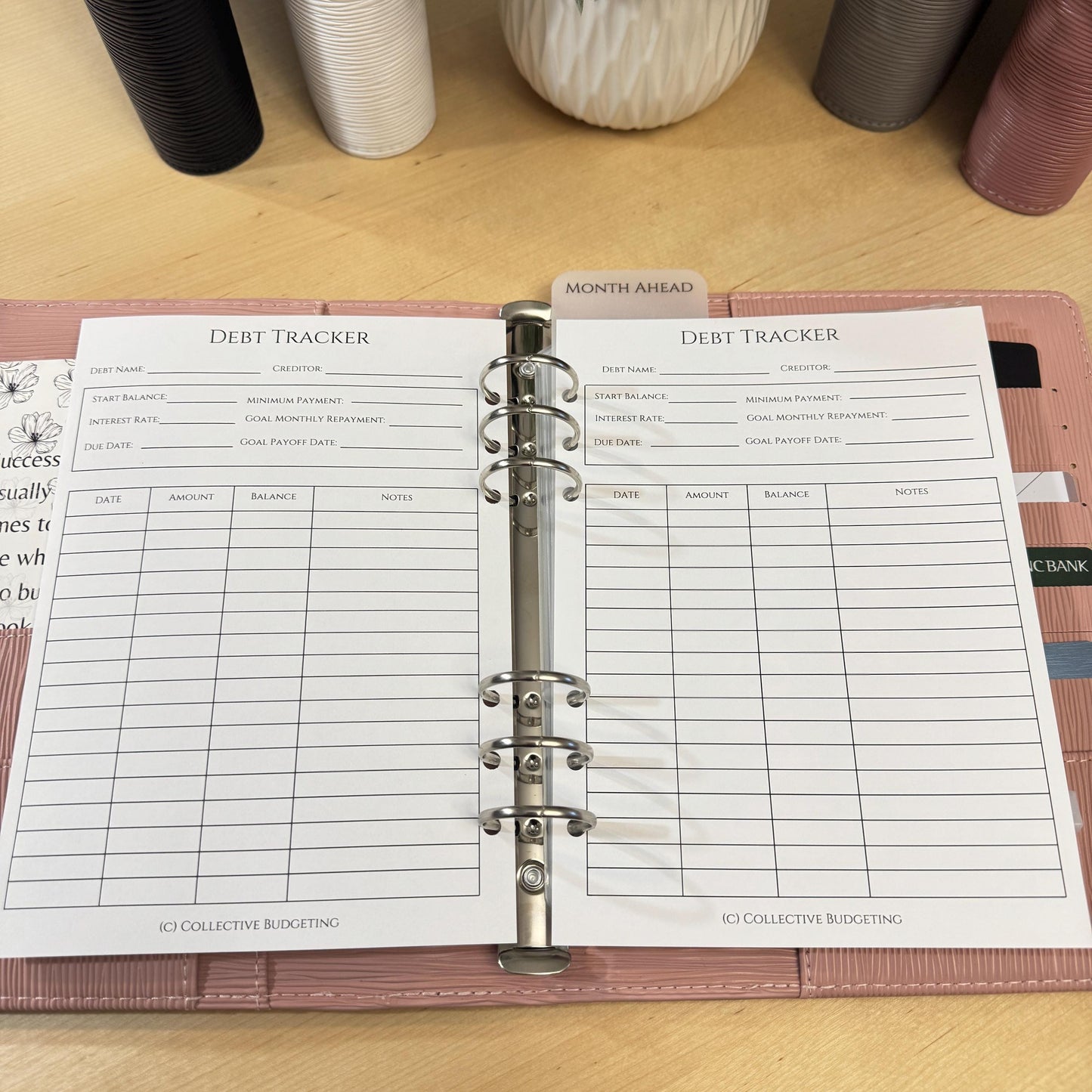 A5 Debt Tracker Insert: Cash Stuffing Budget Binder Tool