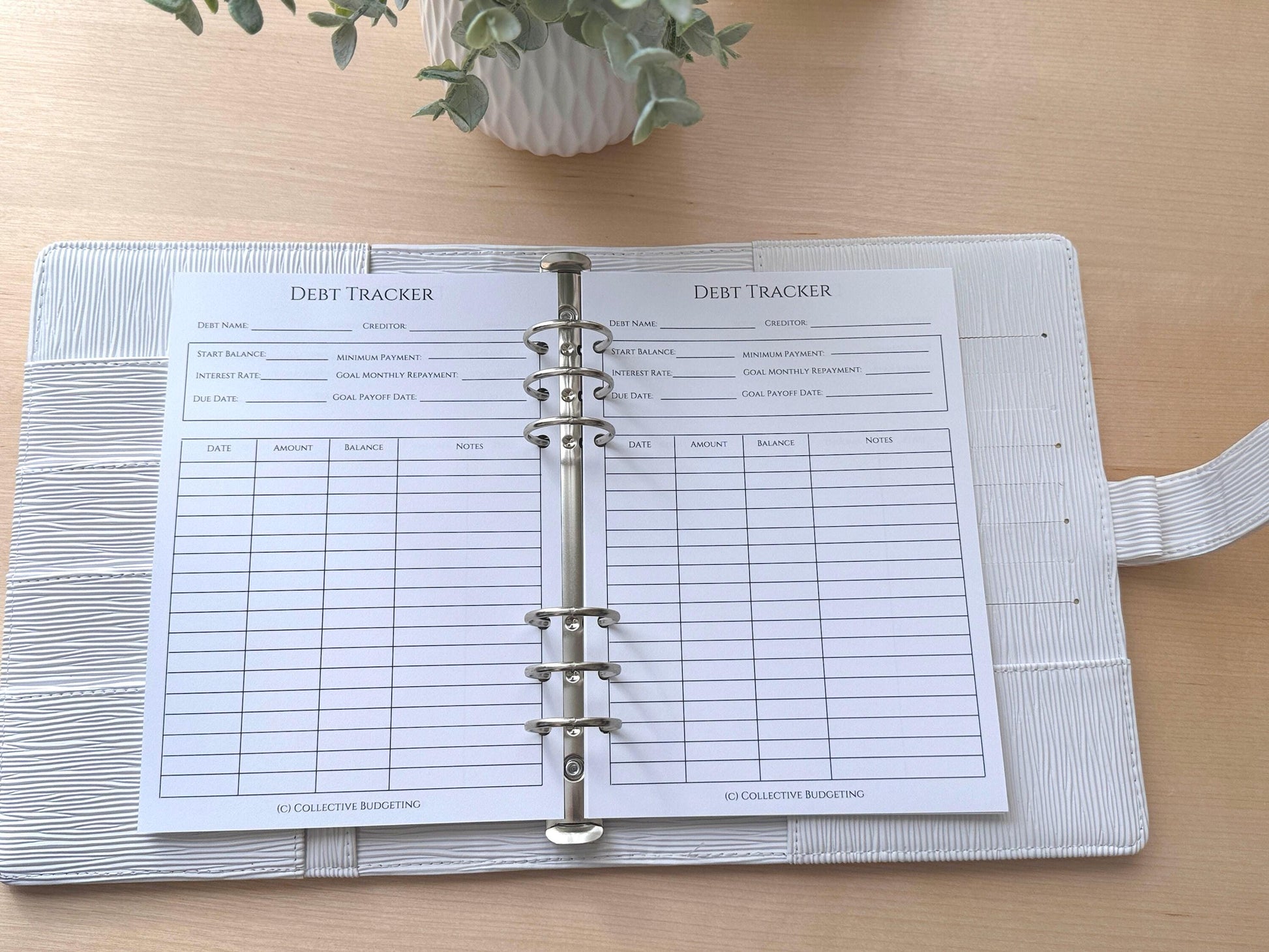 A5 Debt Tracker Insert: Cash Stuffing Budget Binder Tool