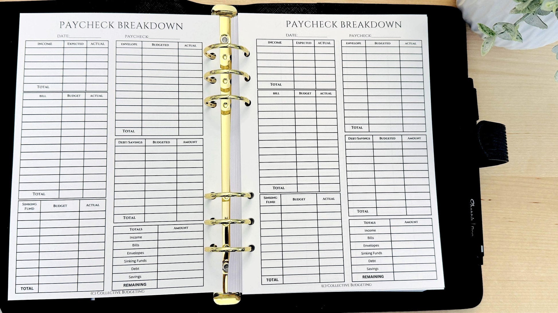 A5 Paycheck Breakdown Insert | Double Sided Hole Punched Budget Sheet for Cash Envelopes and Binder Budgeting