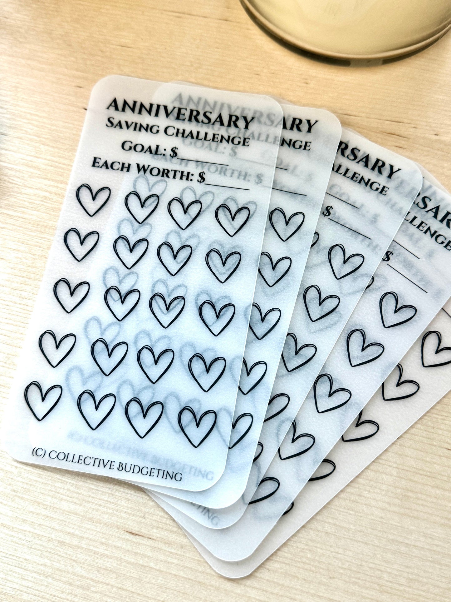 Anniversary Savings Challenge for Cash Envelope Stuffing | Sinking FundsTracker | Sinking Funds Challenge | Laminated Savings Challenge