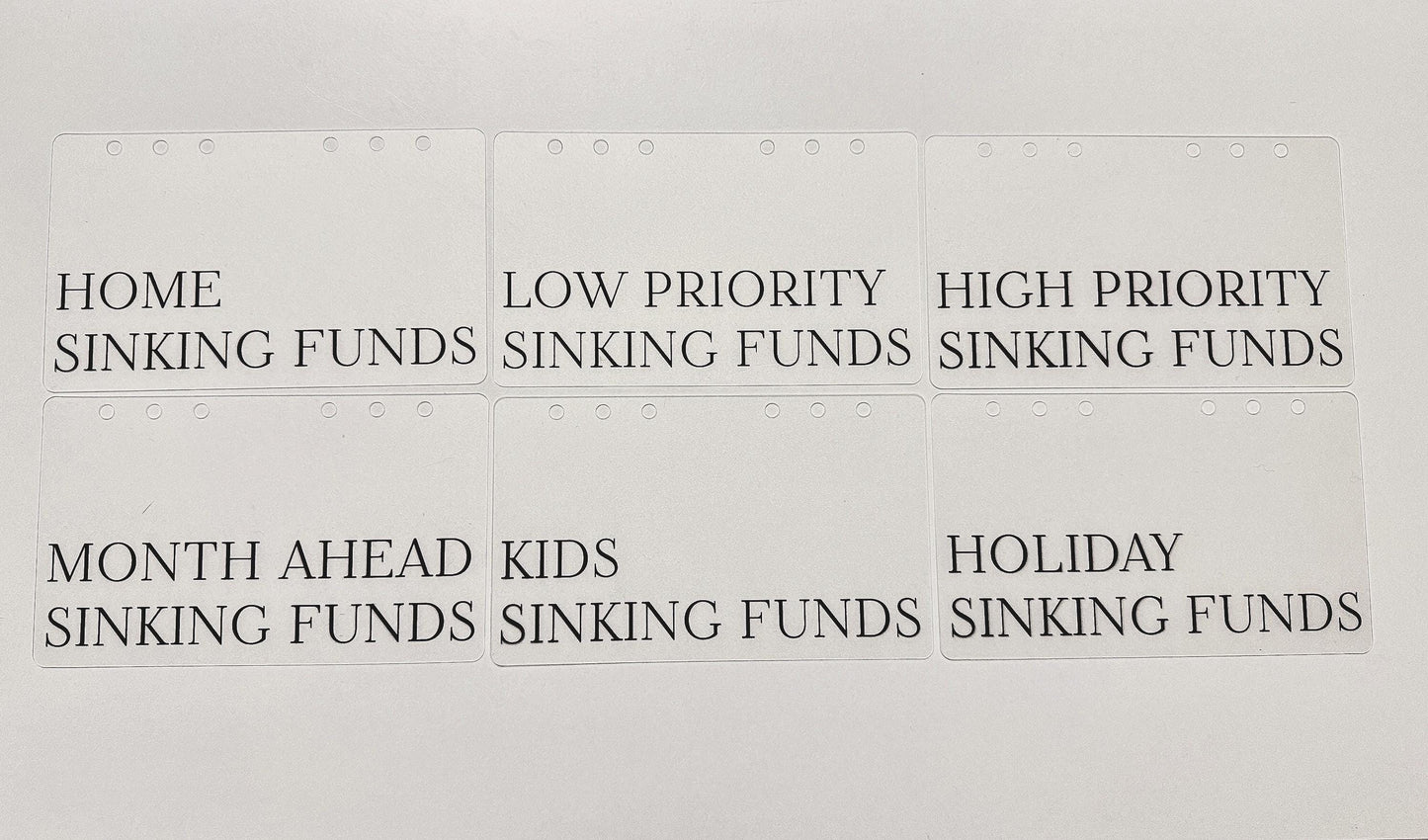 A6 Budget Binder Dashboards Dividers: Laminated Vellum Minimalist Sinking Funds Dashboards