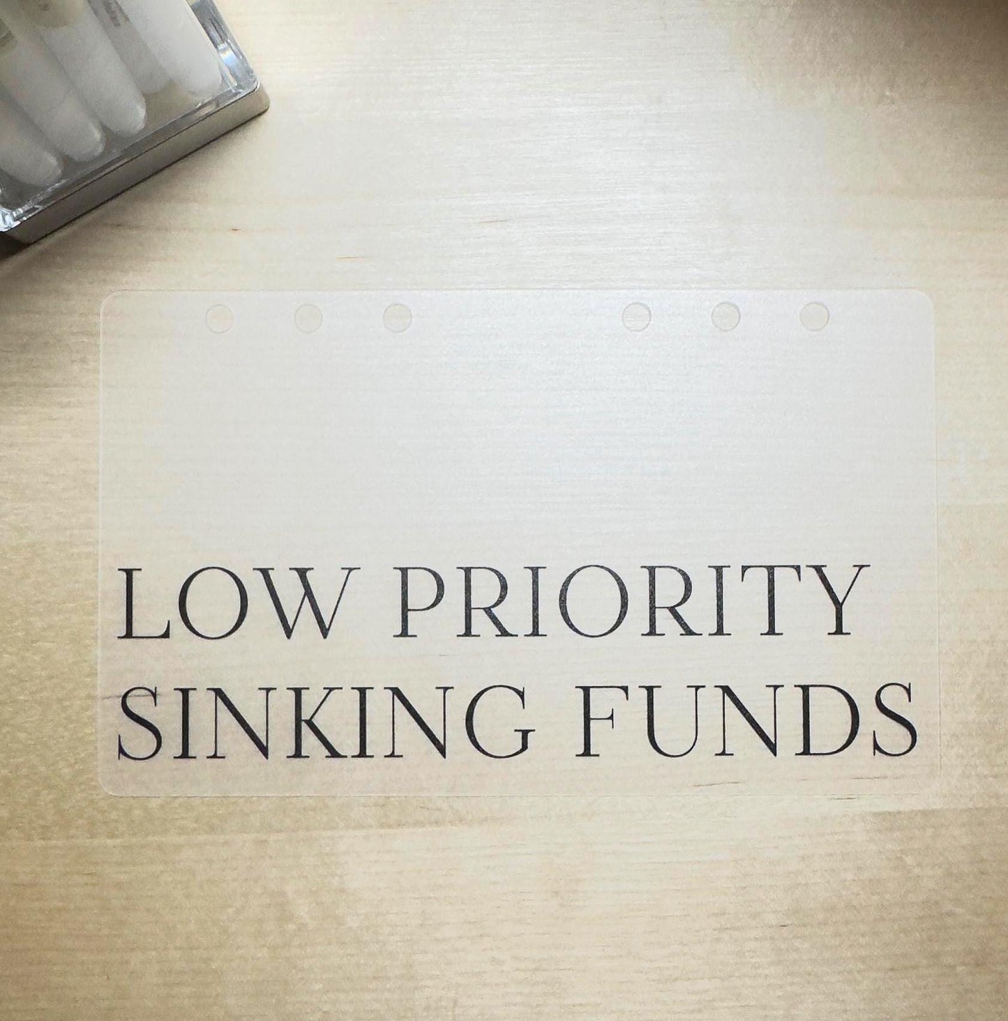 A6 Budget Binder Dashboards Dividers: Laminated Vellum Minimalist Sinking Funds Dashboards