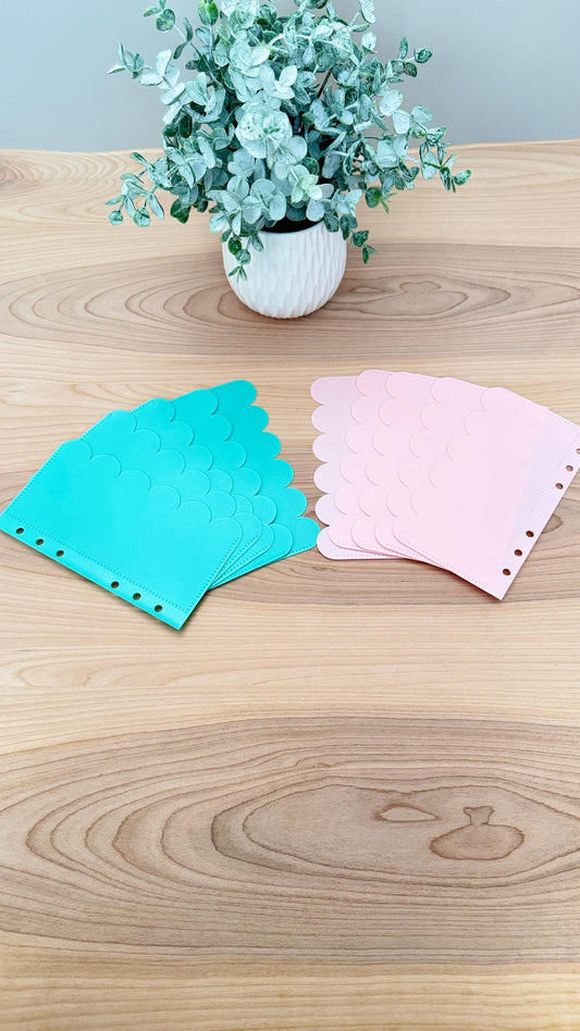A6 Vellum Cash Envelopes: Scalloped Pastel Budget Binder Inserts