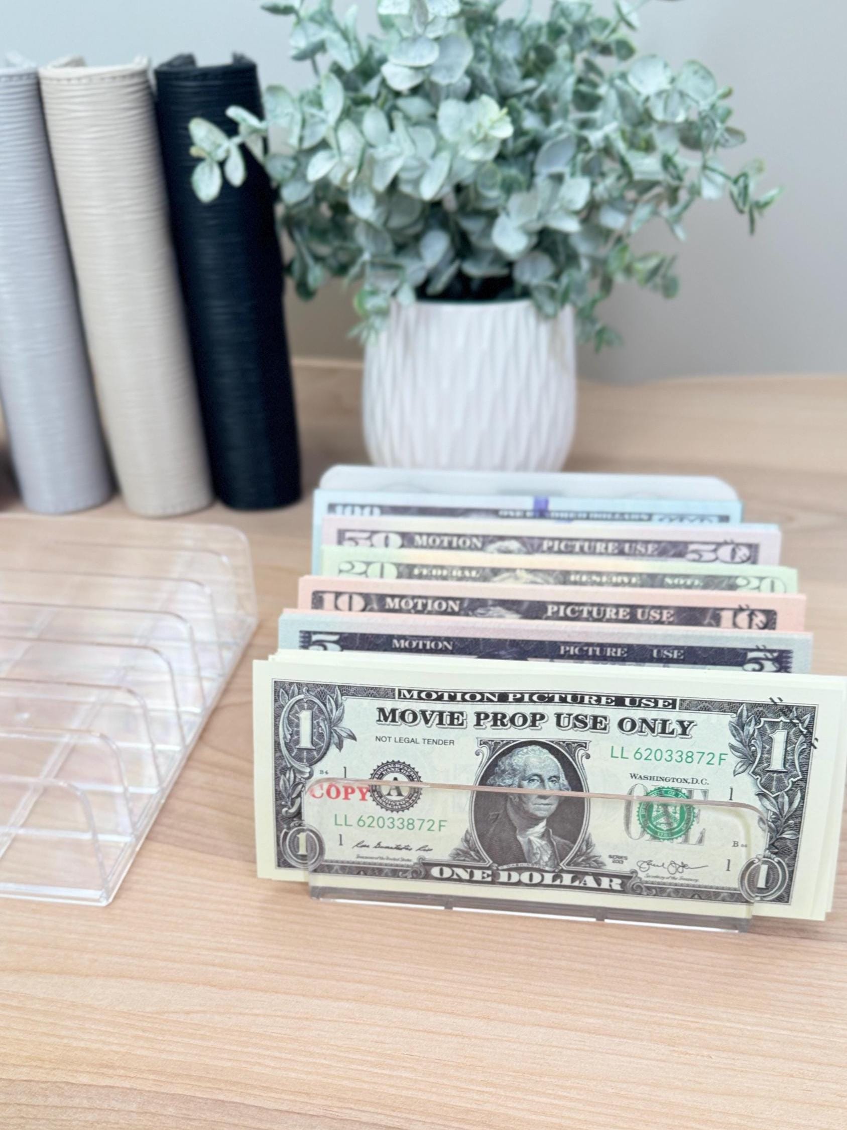 Acrylic Cash Envelope Organizer Tray: Budgeting System, Desktop Storage