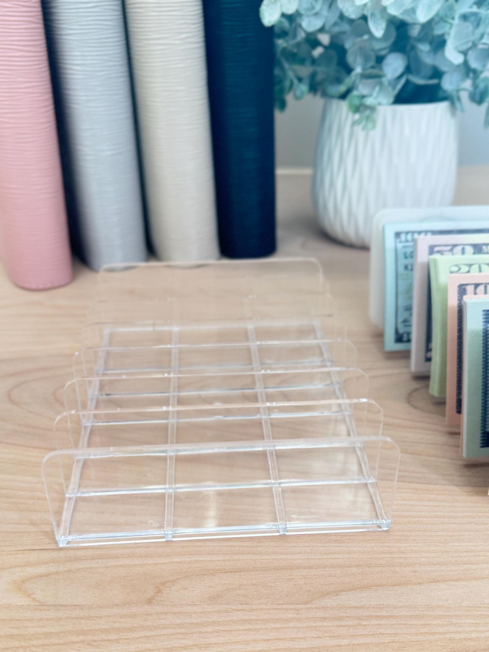 Acrylic Cash Envelope Organizer Tray: Budgeting System, Desktop Storage