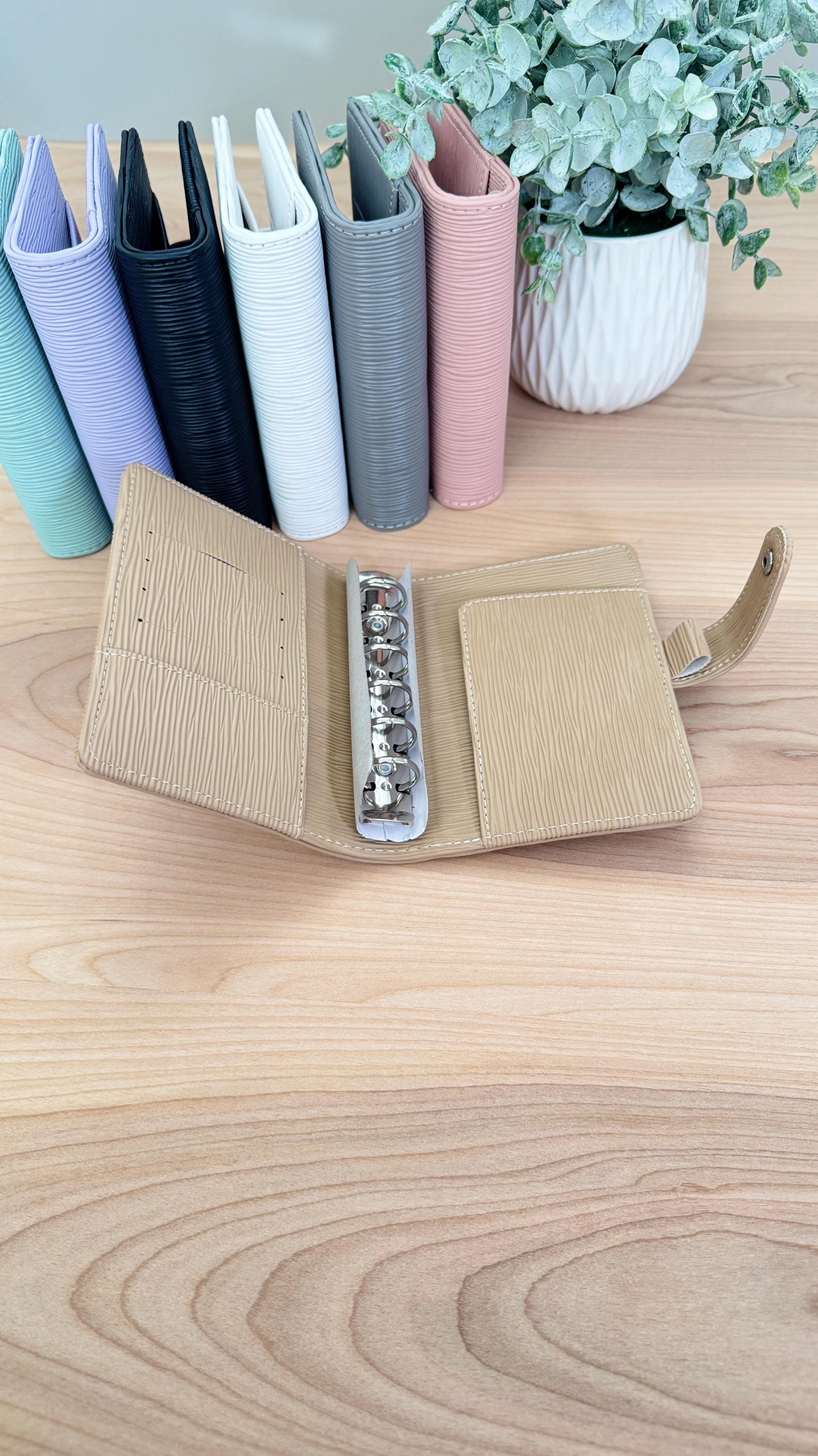 Saffiano A7 Budget Binder Wallet: Buckle Closure, Cash Envelope Organizer