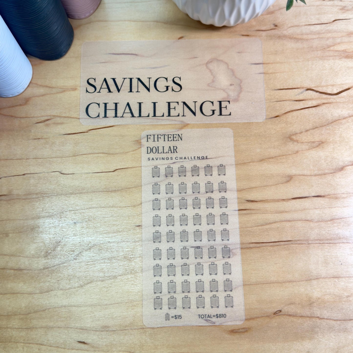 Savings Challenge Cards Set | A6 | Laminated Cash Stuffing Budget Binder Insert | Reusable Savings Tracker