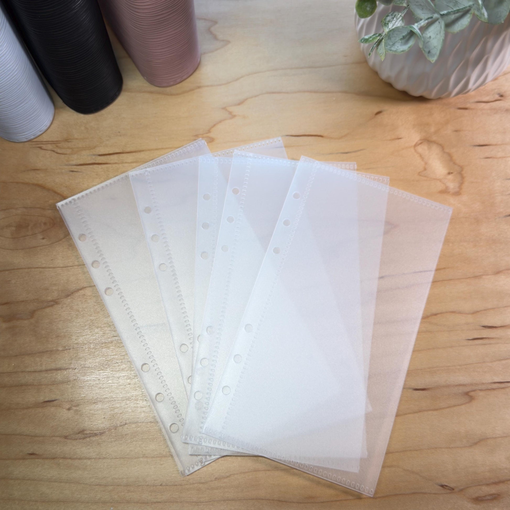 Clear Frosted Cash Envelopes | A6 & A5 Binder Budgeting | 6 Pack Durable PVC | No Zipper |