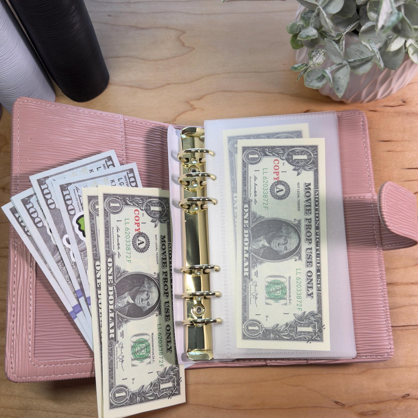 Clear Frosted Cash Envelopes | A6 & A5 Binder Budgeting | 6 Pack Durable PVC | No Zipper |
