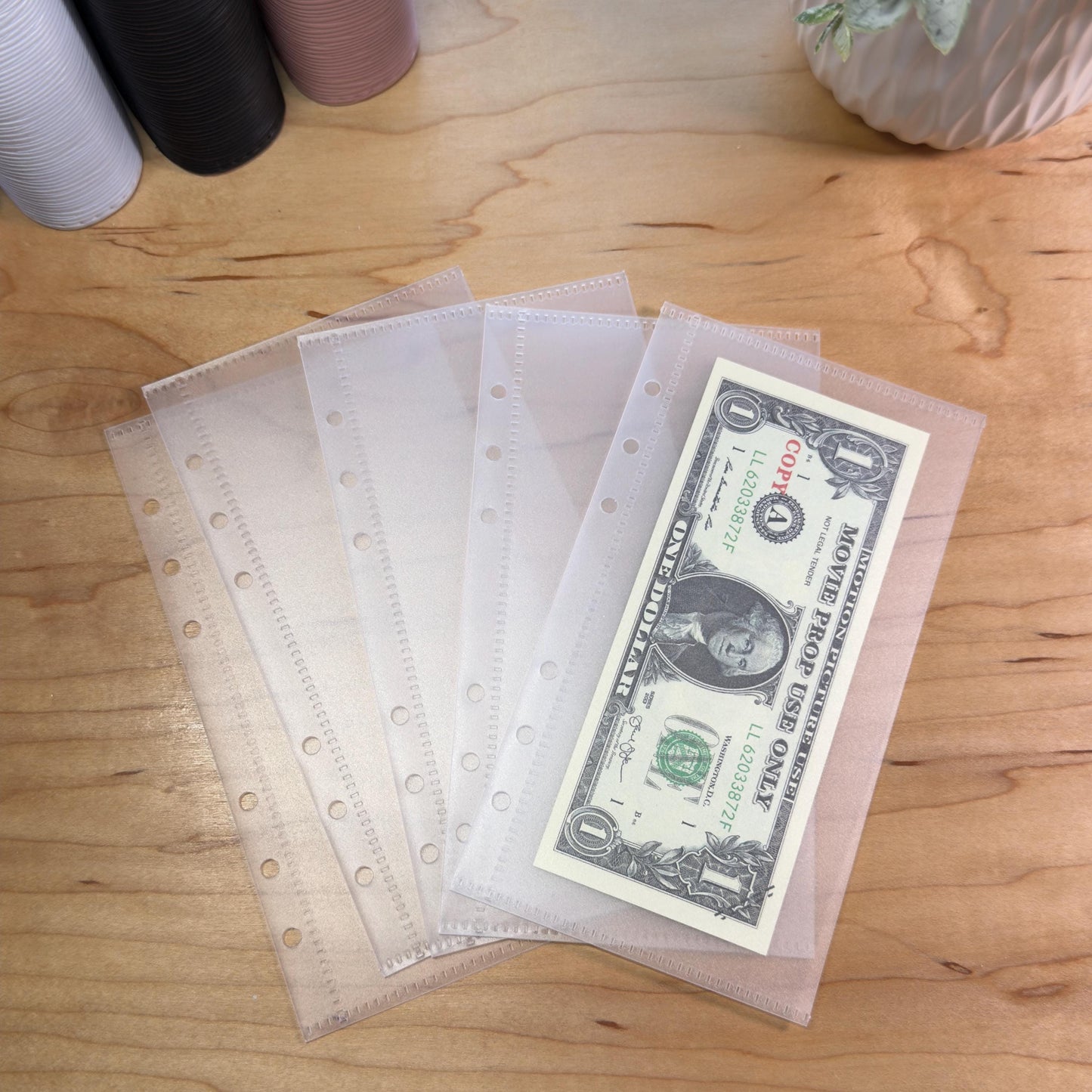 Clear Frosted Cash Envelopes | A6 & A5 Binder Budgeting | 6 Pack Durable PVC | No Zipper |