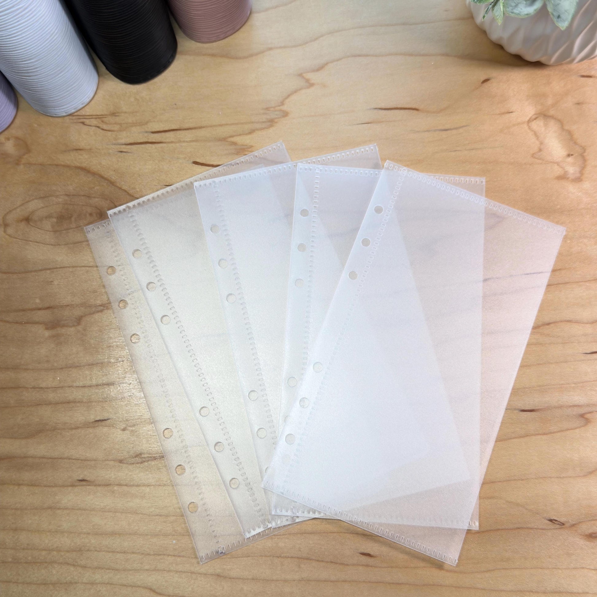 Clear Frosted Cash Envelopes | A6 & A5 Binder Budgeting | 6 Pack Durable PVC | No Zipper |