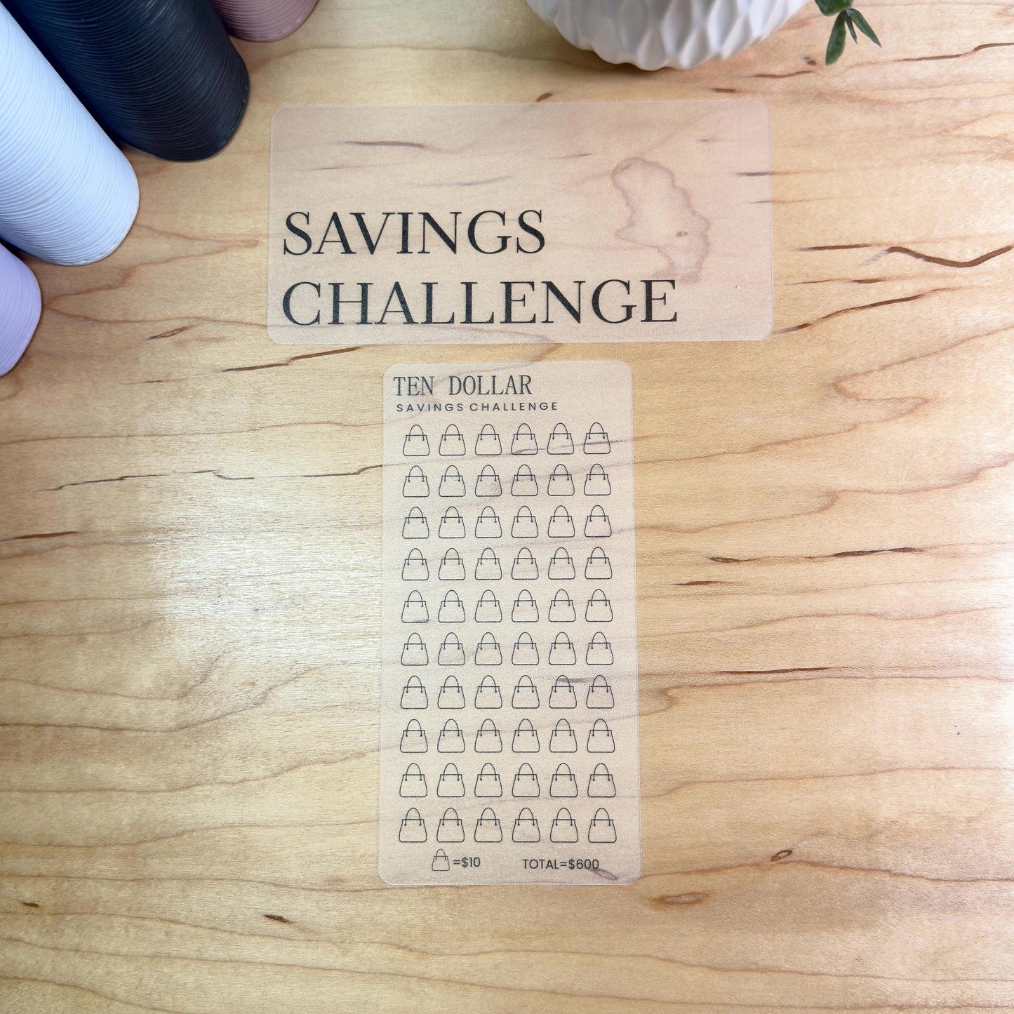 Savings Challenge Cards Set | A6 | Laminated Cash Stuffing Budget Binder Insert | Reusable Savings Tracker