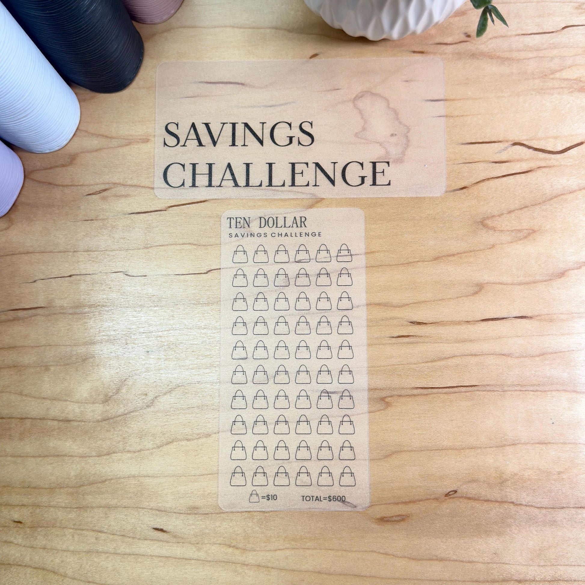 Savings Challenge Cards Set | A6 | Laminated Cash Stuffing Budget Binder Insert | Reusable Savings Tracker