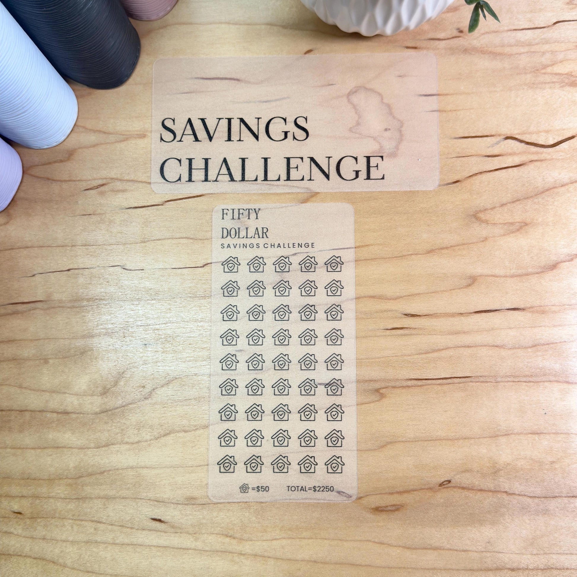 Savings Challenge Cards Set | A6 | Laminated Cash Stuffing Budget Binder Insert | Reusable Savings Tracker