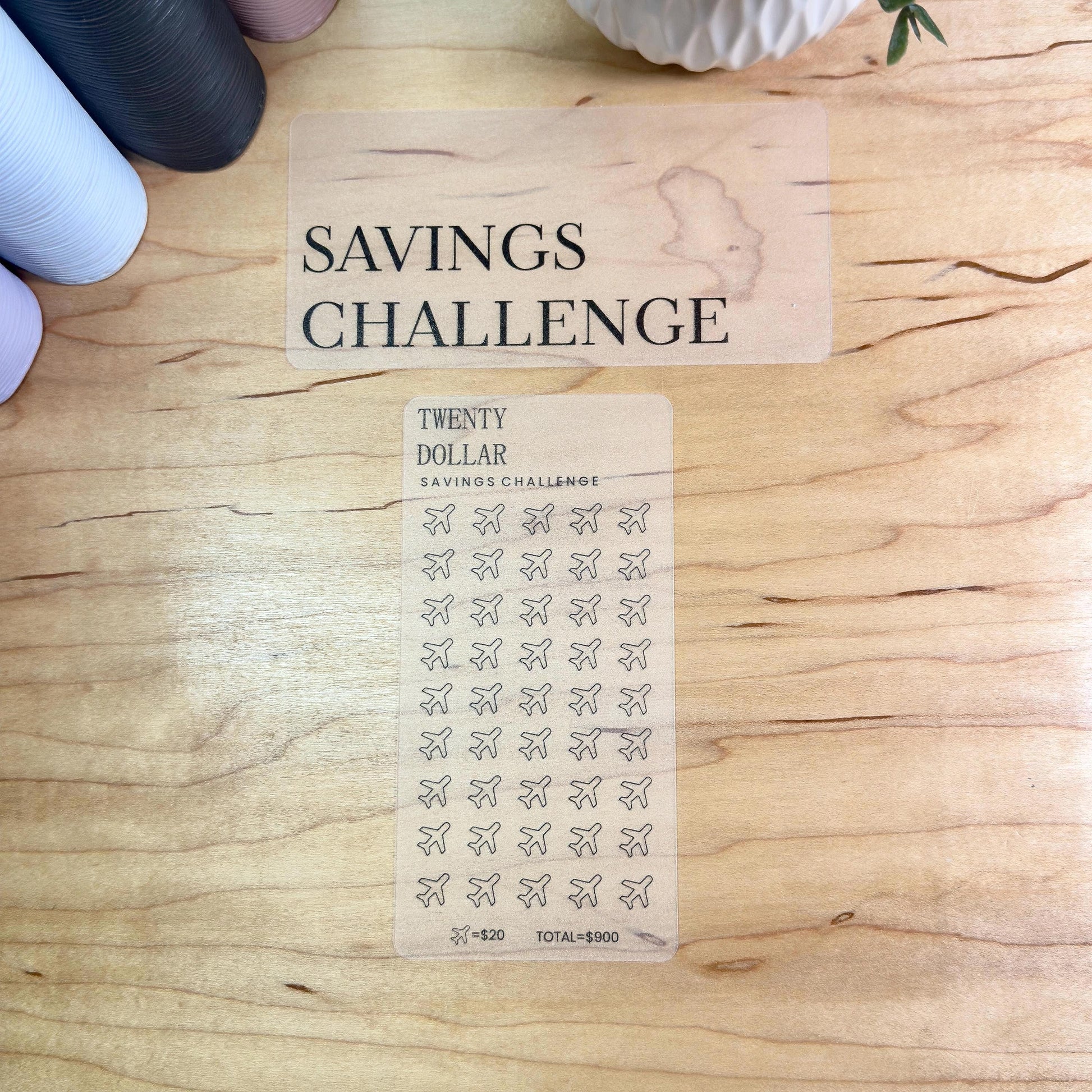 Savings Challenge Cards Set | A6 | Laminated Cash Stuffing Budget Binder Insert | Reusable Savings Tracker