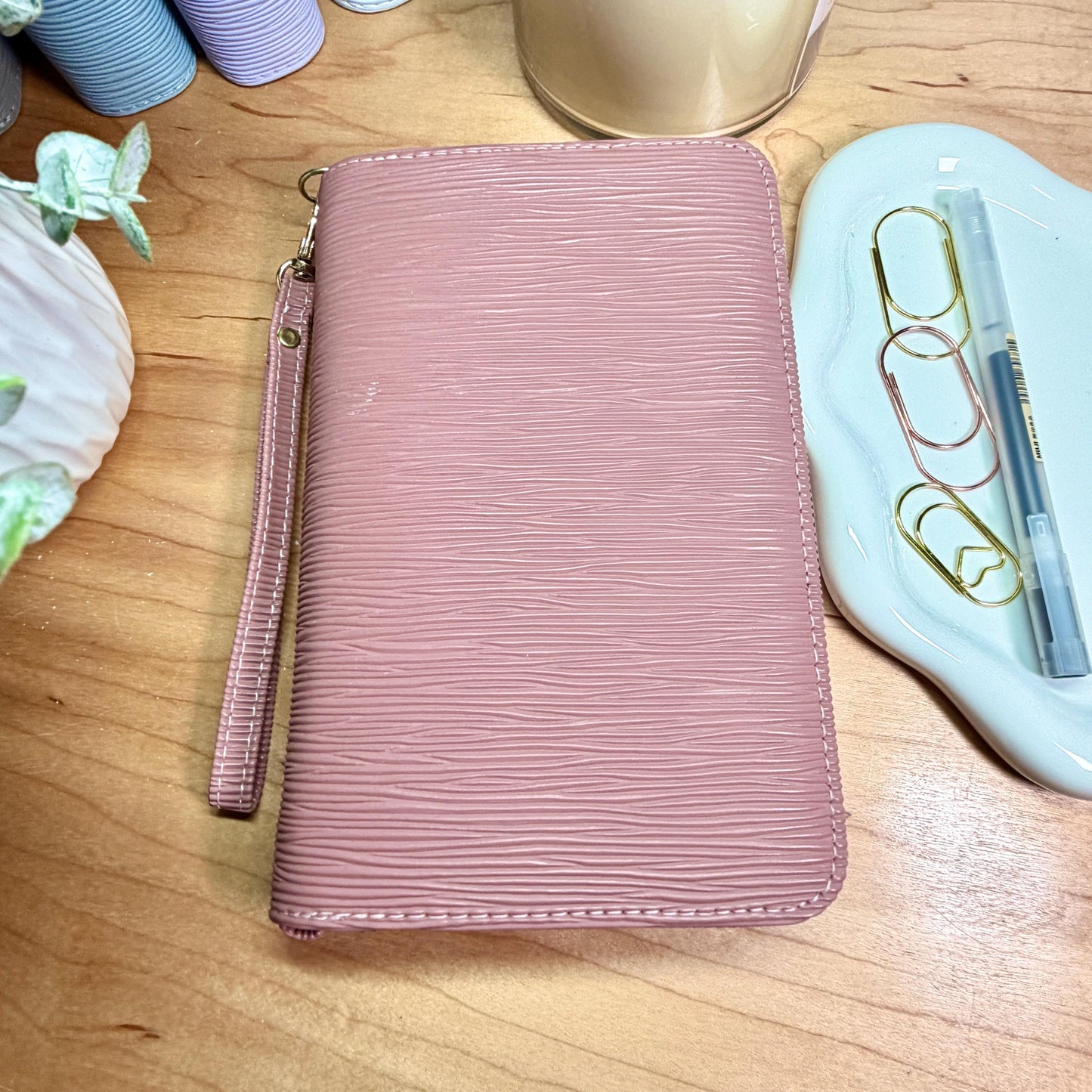 New A6 Zippy Wallet| Zipper Binder Wallet | 3-Zip Cash Stuffing Wallet with Strap