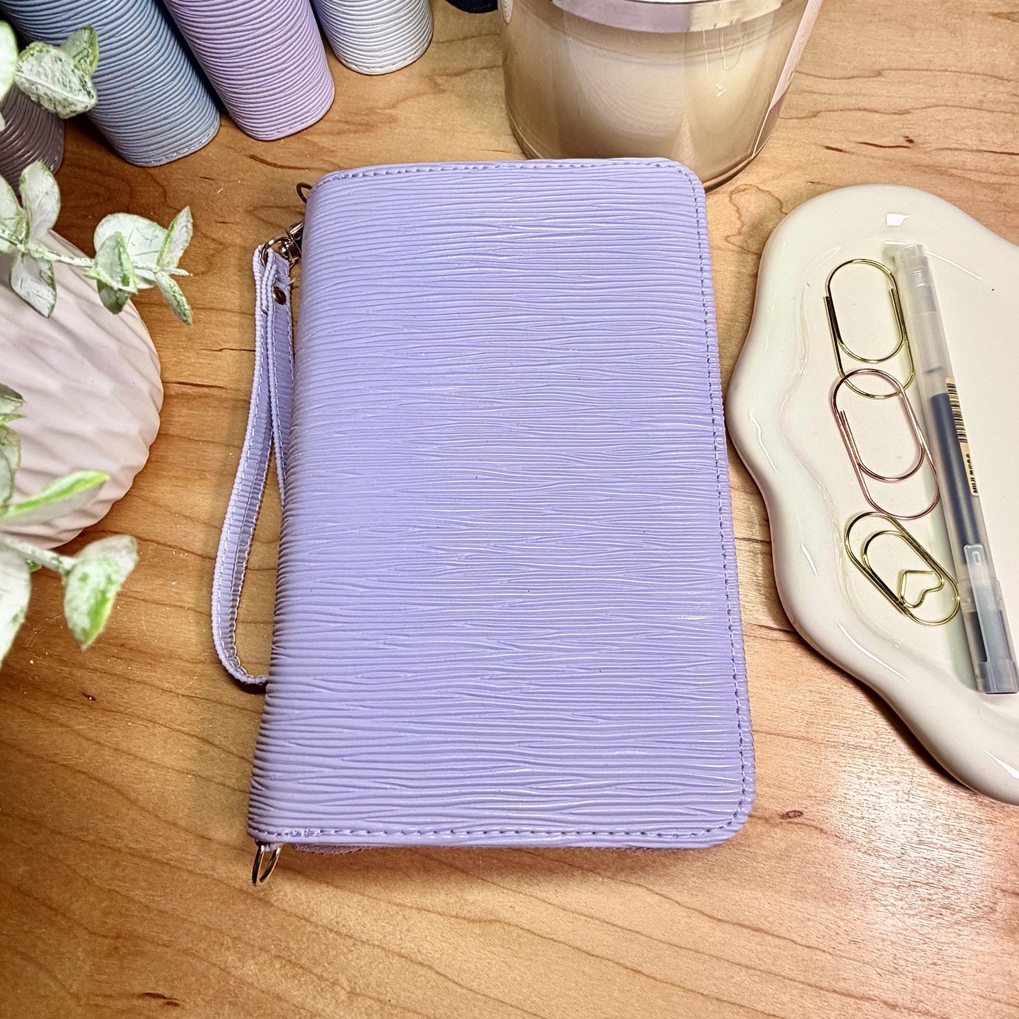 New A6 Zippy Wallet| Zipper Binder Wallet | 3-Zip Cash Stuffing Wallet with Strap