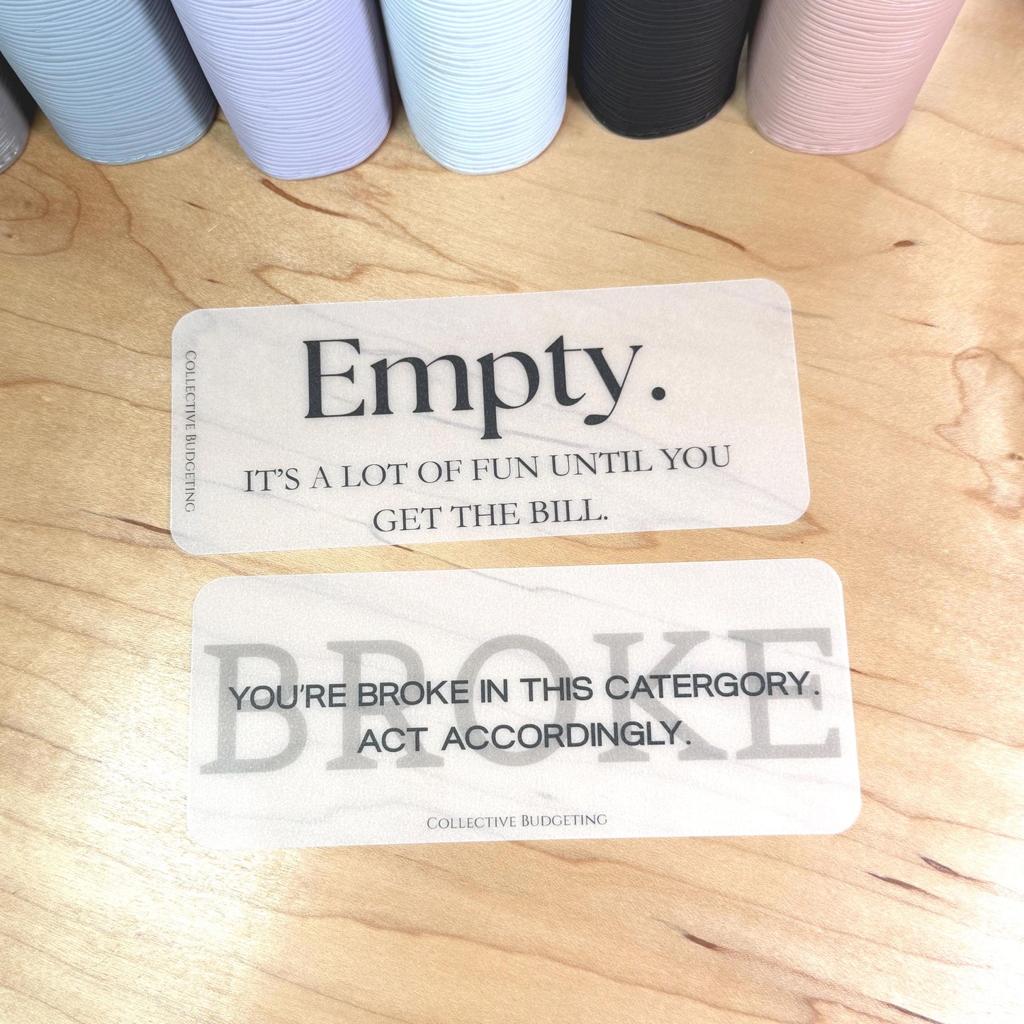 A5 A6 Sarcastic Budget Placeholders – Matte Vellum Cash Stuffing Motivational Binder Inserts