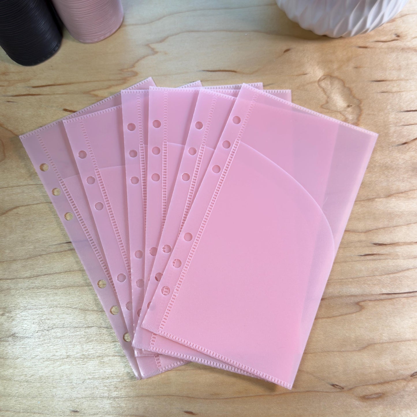 A6 Curved Pocket Envelopes | 2-Pocket Binder Inserts | Set of 6 | Reinforced | 5 Colors |