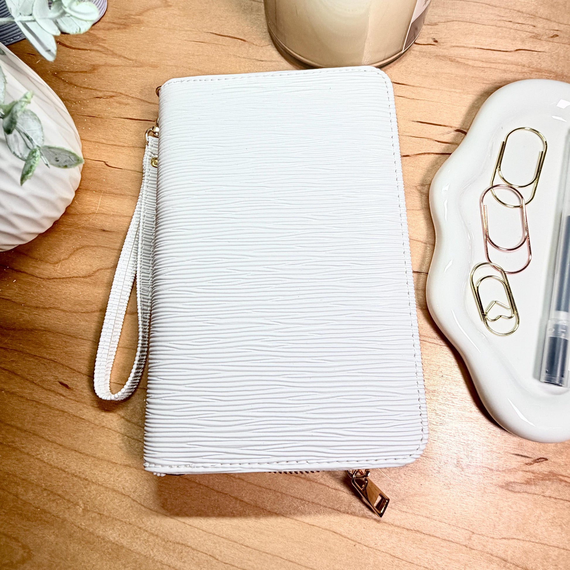 New A6 Zippy Wallet| Zipper Binder Wallet | 3-Zip Cash Stuffing Wallet with Strap