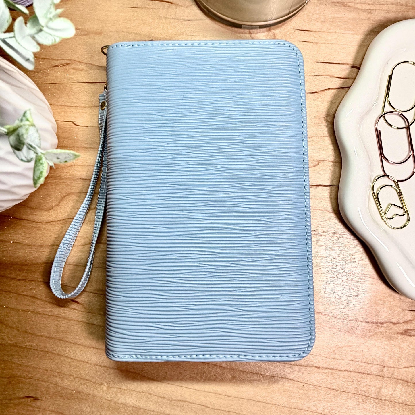 New A6 Zippy Wallet| Zipper Binder Wallet | 3-Zip Cash Stuffing Wallet with Strap