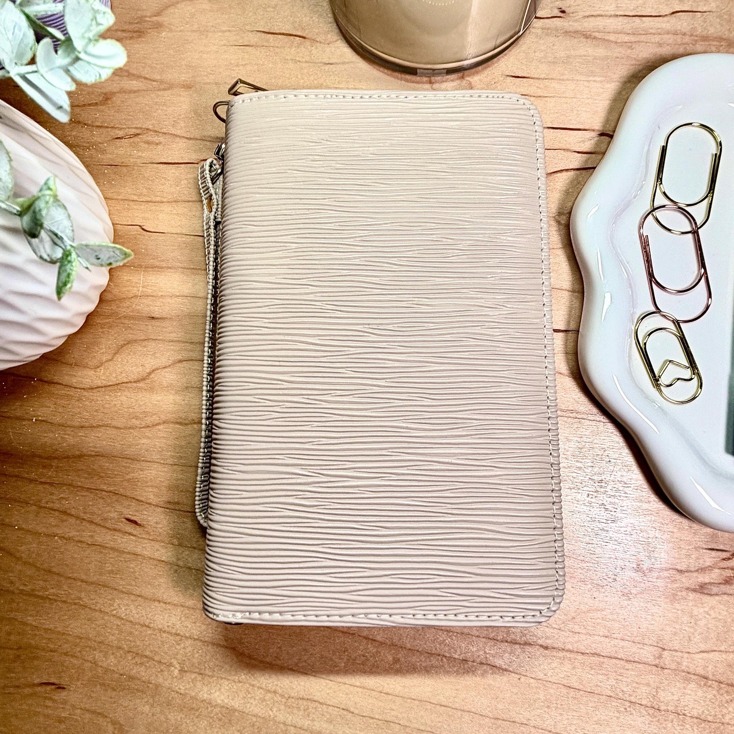 New A6 Zippy Wallet| Zipper Binder Wallet | 3-Zip Cash Stuffing Wallet with Strap