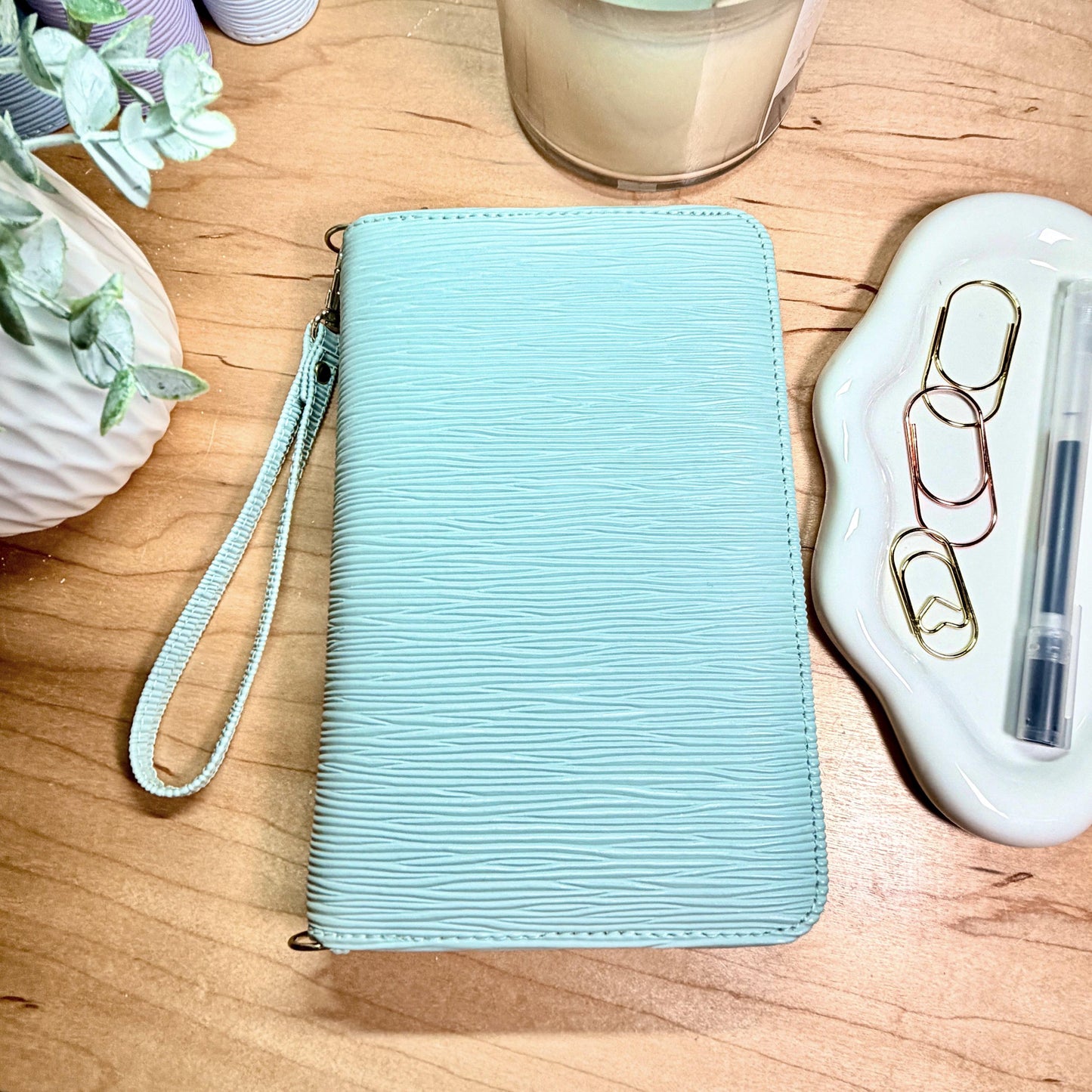 New A6 Zippy Wallet| Zipper Binder Wallet | 3-Zip Cash Stuffing Wallet with Strap