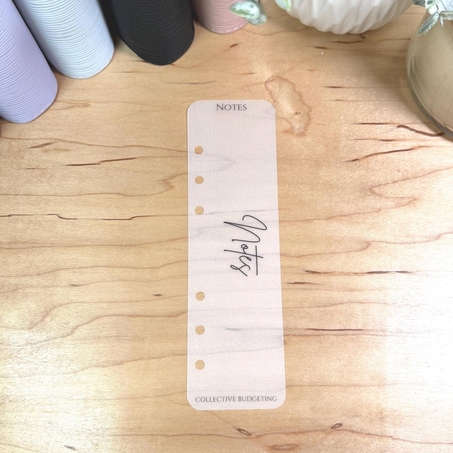 A5 A6 Planner Dividers | Vellum Frosted Matte Binder Tabs for Planning