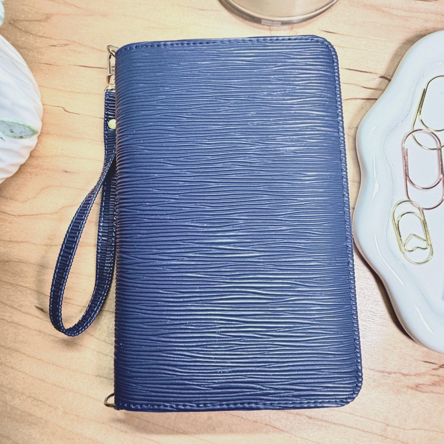 New A6 Zippy Wallet| Zipper Binder Wallet | 3-Zip Cash Stuffing Wallet with Strap