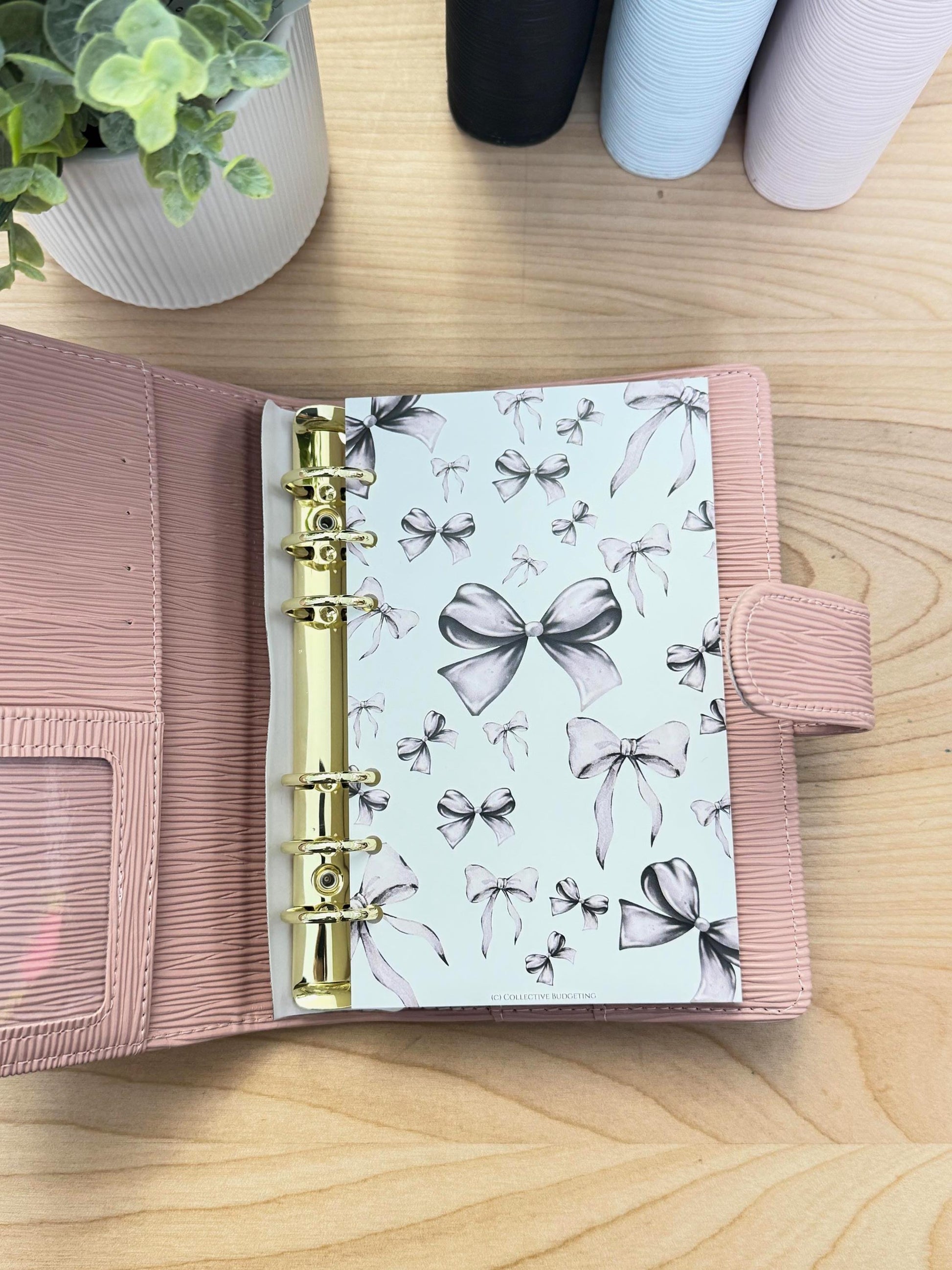 Black Bow Budget Binder Dashboard: A5 A6 Cash Envelope Insert