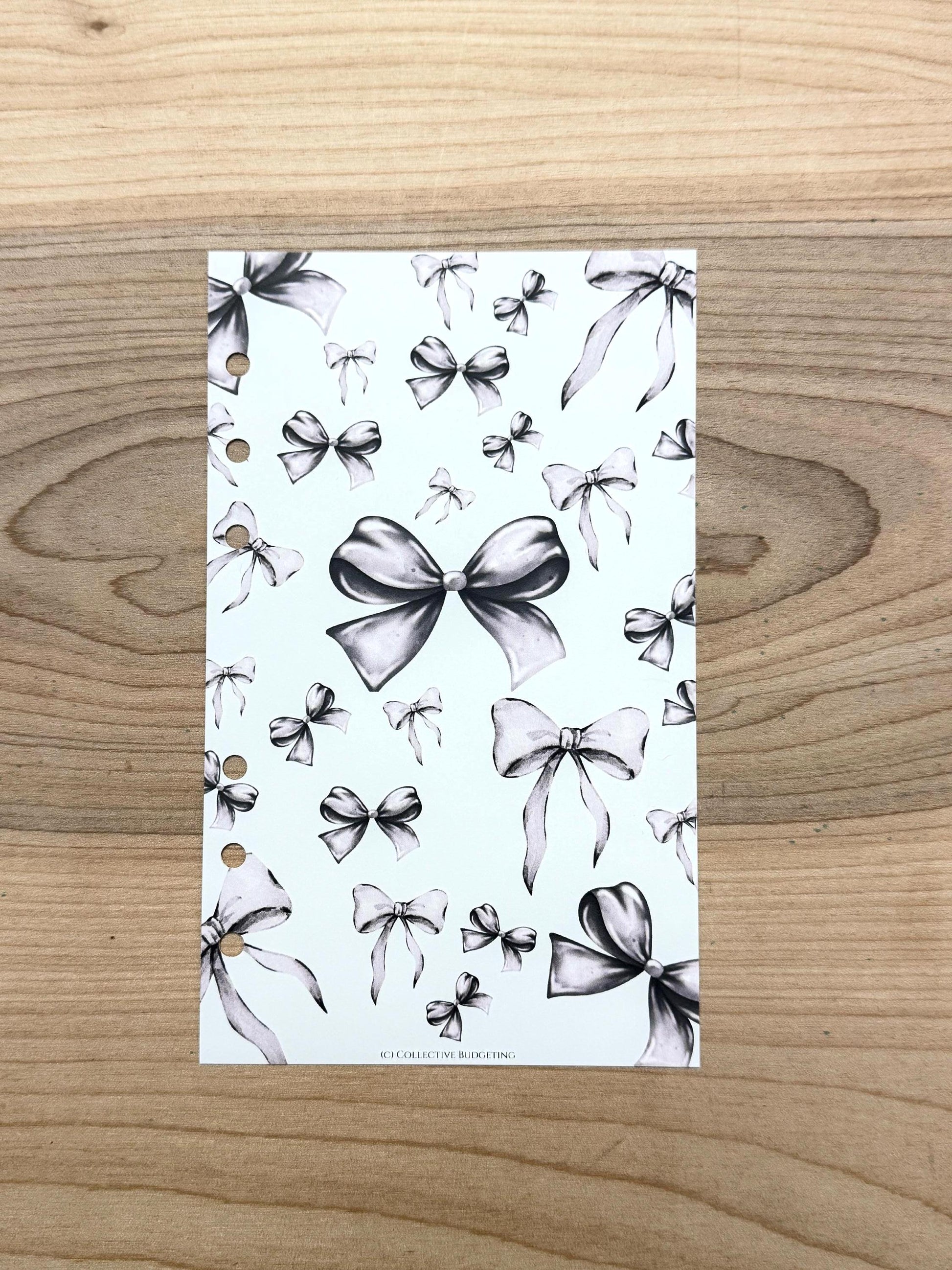 Black Bow Budget Binder Dashboard: A5 A6 Cash Envelope Insert