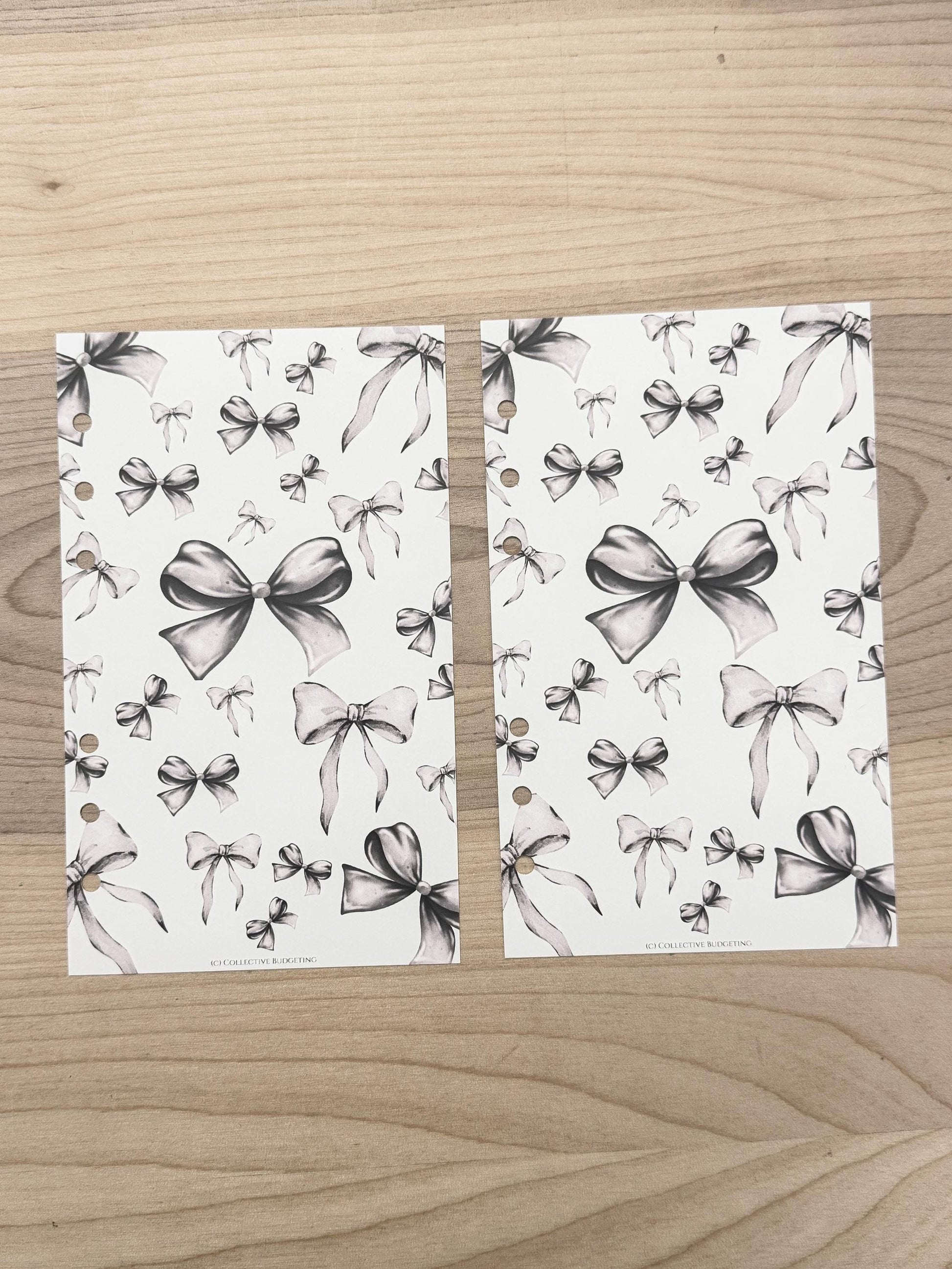 Black Bow Budget Binder Dashboard: A5 A6 Cash Envelope Insert