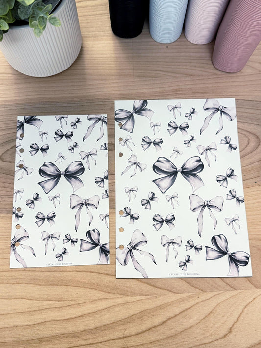 Black Bow Budget Binder Dashboard: A5 A6 Cash Envelope Insert