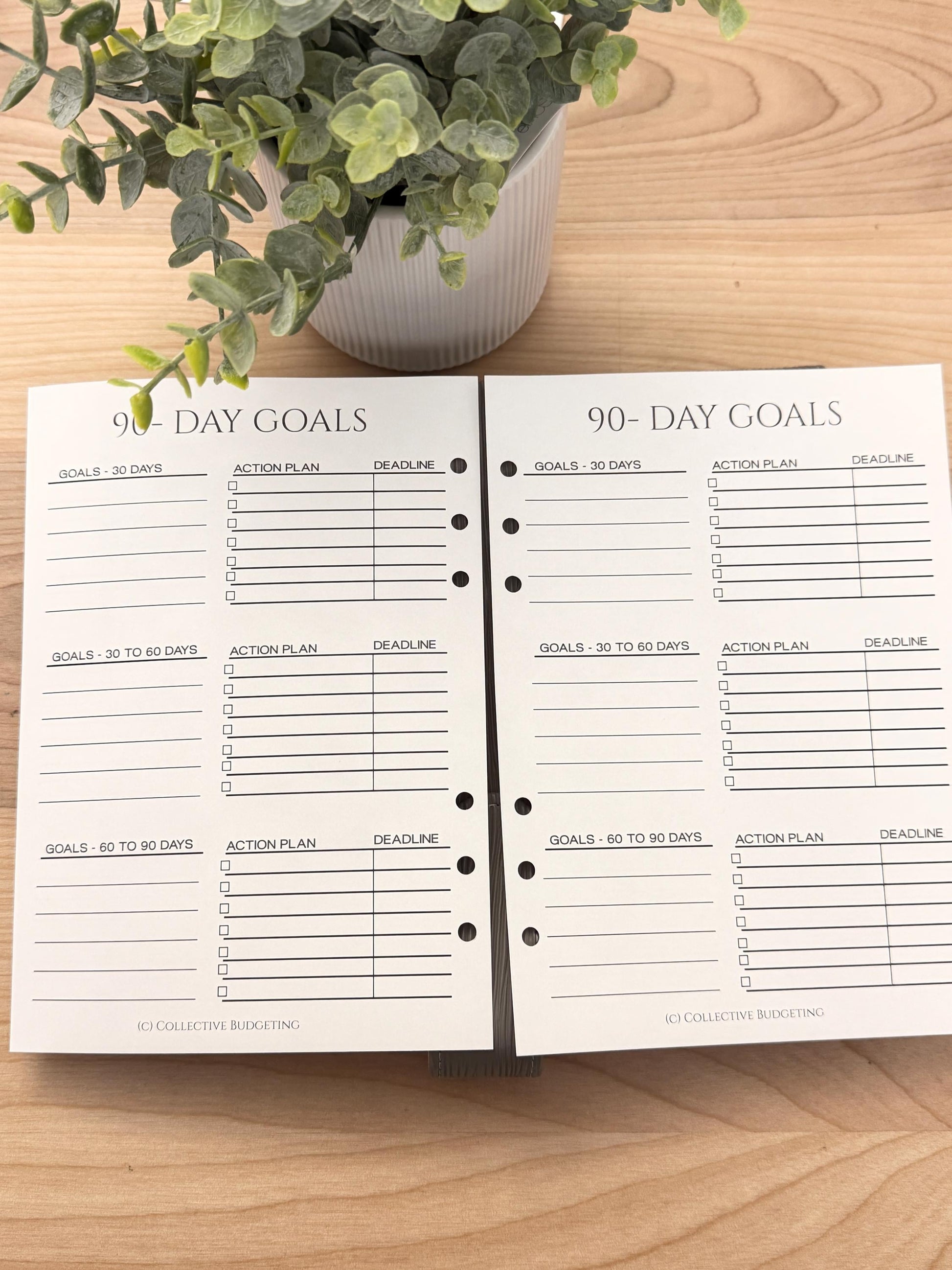 A5 90 Day Planning Insert | Tracker | Cash Stuffing Budget Binder Tool