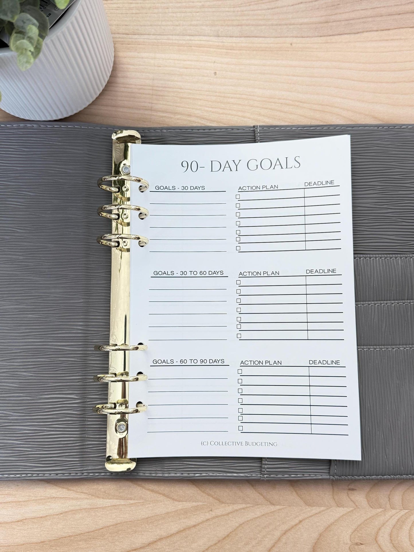 A5 90 Day Planning Insert | Tracker | Cash Stuffing Budget Binder Tool