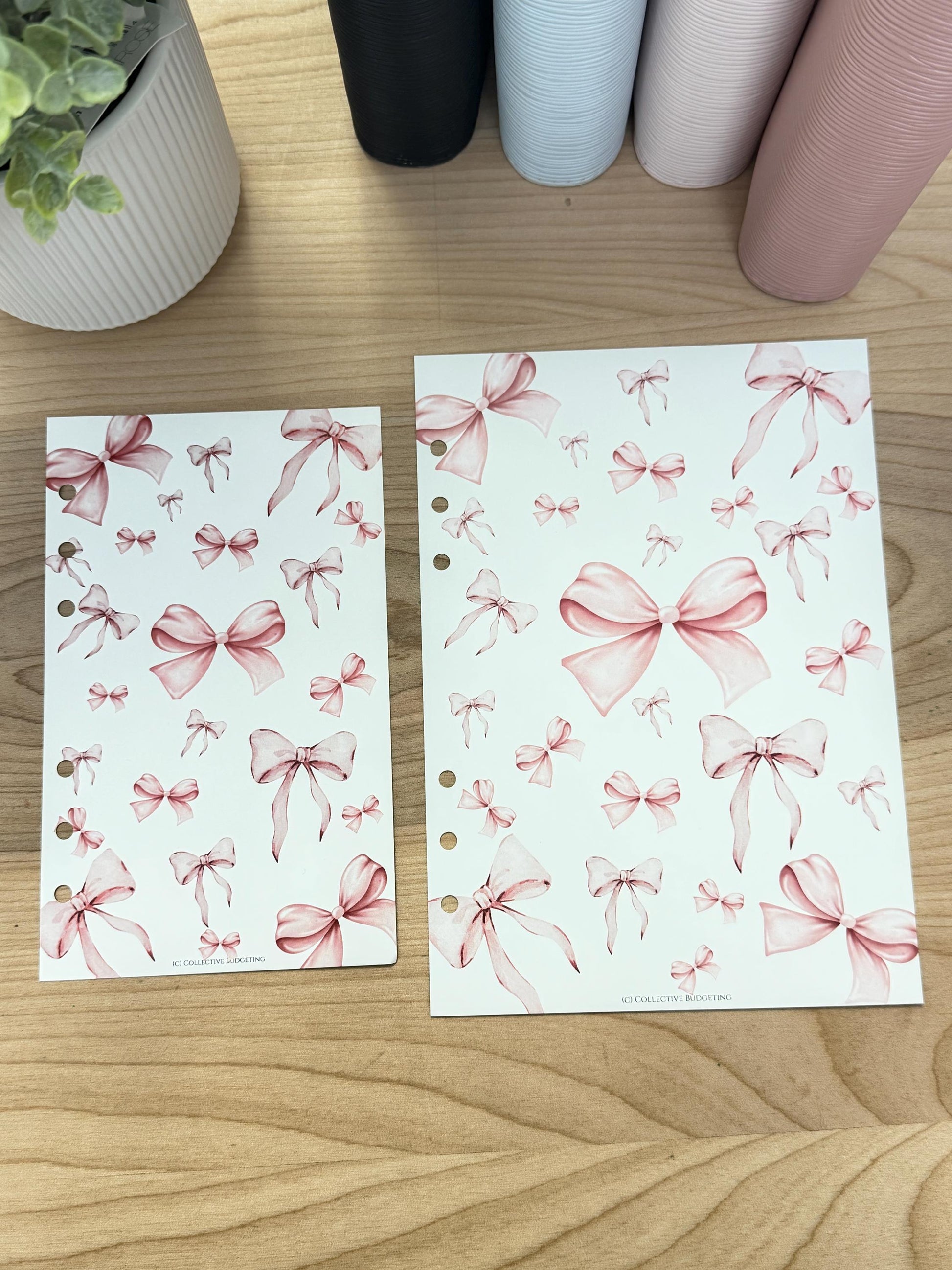 Pink Bow Budget Binder Dashboard: A5 A6 Cash Envelope Insert