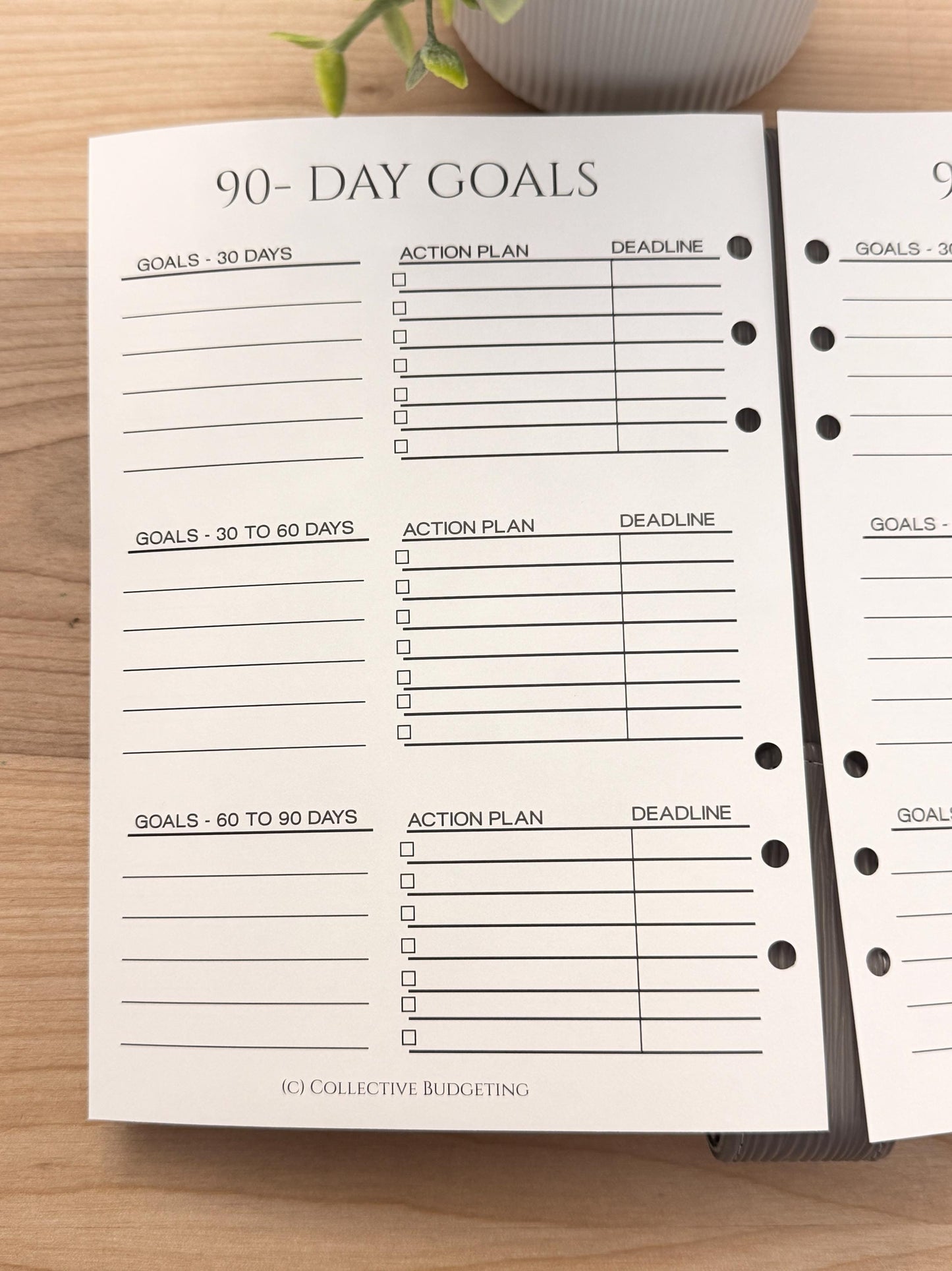A5 90 Day Planning Insert | Tracker | Cash Stuffing Budget Binder Tool